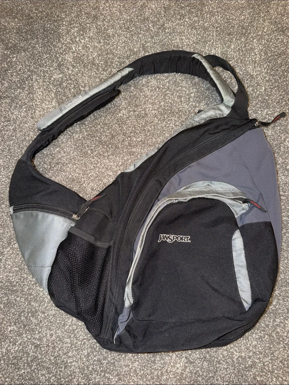 Jansport Black and Gray Crossbody Sling Bag Vintage